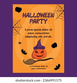 Cute Halloween flyer party invitation