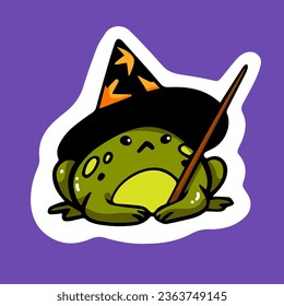 Cute Halloween frog sticker