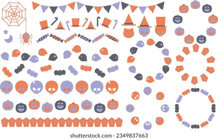 Cute halloween fun frame set(purple)