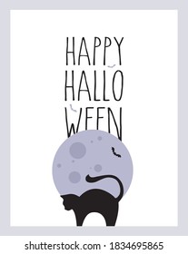 Cute Halloween Fun Poster. Halloween design template. Greeting Card Template. Vector illustration