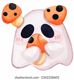 Cute Halloween Ghost Cartoon Vektorgrafik