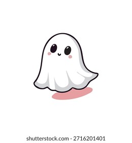 Una linda Ilustración vectorial de dibujos animados fantasmas de Halloween con ojos amigables y una sonrisa juguetona. Divertido y espeluznante, perfecto para diseños de Halloween, tarjetas de felicitación, gráficos de redes sociales, invitaciones de fiestas infantiles, pegatinas y proyectos digitales basados en Vectores.