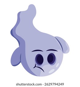 Linda Ilustración vectorial de personaje fantasma de halloween