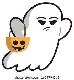 Cute halloween ghost character Vector illustration