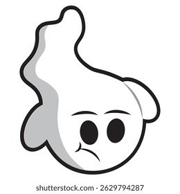 Linda Ilustración vectorial de personaje fantasma de halloween