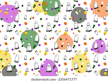 Fondo del patrón colorido del fantasma de Halloween