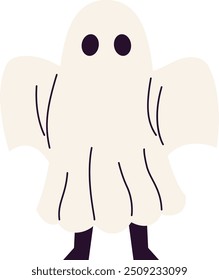 Cute halloween ghost costume illustration