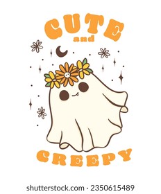 Cute Halloween ghost and