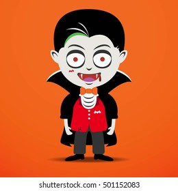 Cute halloween ghost Dracula cartoon vector