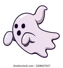 Cute halloween ghost flat design illustration isolated on white background