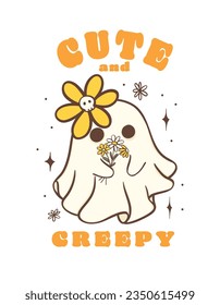 Cute Halloween ghost and