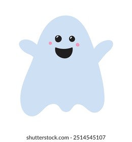 Lindo icono de fantasma de Halloween. Ilustración vectorial
