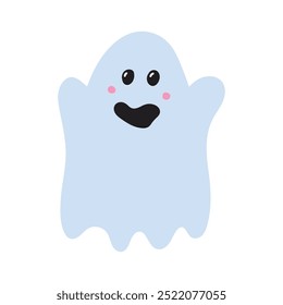 Cute Halloween ghost icon. Vector illustration