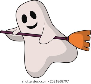 bonito halloween fantasma ilustração design, coleção de modelo de vetor de elemento fantasma plano halloween