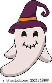 cute halloween ghost illustration design, flat halloween ghost element vector template collection