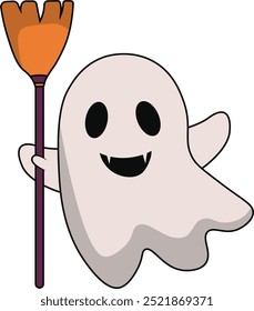 cute halloween ghost illustration design, flat halloween ghost element vector template collection