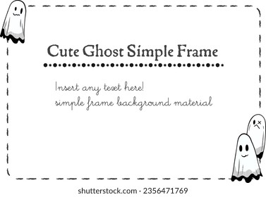 Cute Halloween ghost monochrome simple frame background