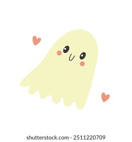 Cute Halloween Ghost. For scrapbooking, greeting card, party invitation, poster