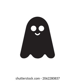 cute halloween ghost silhouette illustration white background