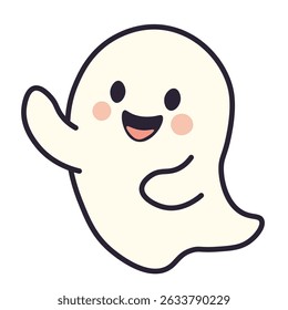 Cute Halloween Ghost Vector Illustration