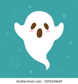Cute Halloween Ghost.Happy Halloween Background.
