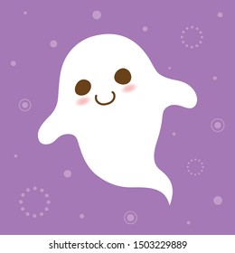Cute Halloween Ghost.Happy Halloween Background.