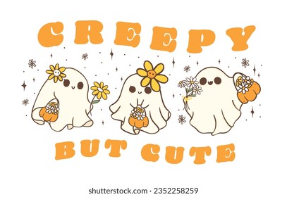 Cute Halloween ghosts and
