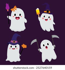 Cute Halloween Ghosts with Fun Costumes and Props