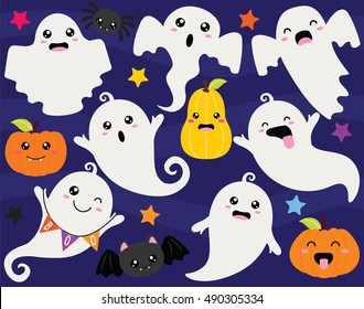 Cute Halloween Ghosts and Ghouls