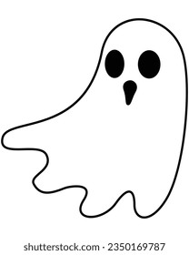 cute halloween ghosts illustration, flat halloween ghosts element, vector illustration