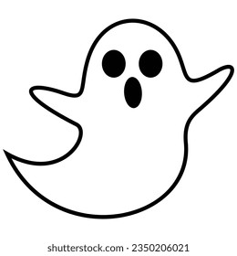 cute halloween ghosts illustration, flat halloween ghosts element, vector illustration