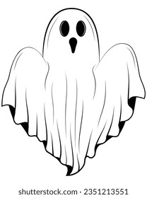 cute halloween ghosts illustration, flat halloween ghosts element, vector illustration