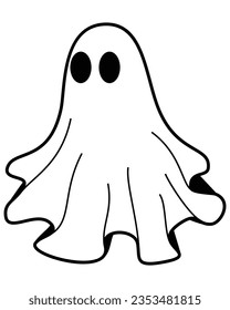 cute halloween ghosts illustration, flat halloween ghosts element, vector illustration