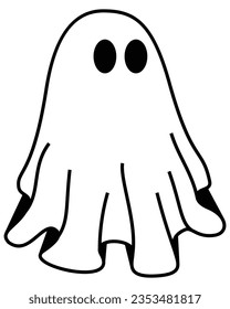 cute halloween ghosts illustration, flat halloween ghosts element, vector illustration