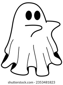 cute halloween ghosts illustration, flat halloween ghosts element, vector illustration
