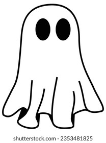 cute halloween ghosts illustration, flat halloween ghosts element, vector illustration