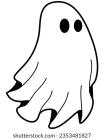 cute halloween ghosts illustration, flat halloween ghosts element, vector illustration