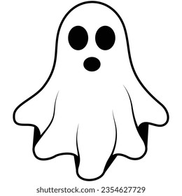 cute halloween ghosts illustration, flat halloween ghosts element, vector illustration