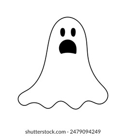 cute halloween ghosts illustration, flat halloween ghosts element, vector illustration