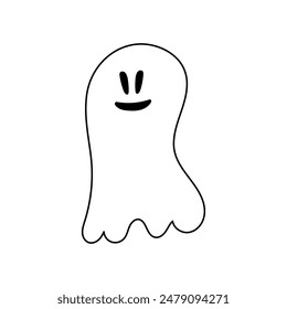 cute halloween ghosts illustration, flat halloween ghosts element, vector illustration
