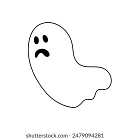 linda ilustración de fantasmas de halloween, elemento de fantasmas de halloween plano, Ilustración vectorial