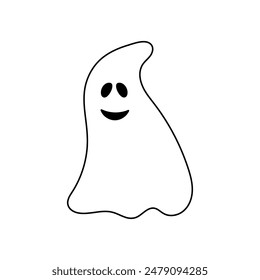 cute halloween ghosts illustration, flat halloween ghosts element, vector illustration