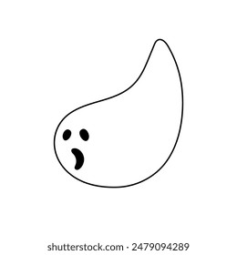 cute halloween ghosts illustration, flat halloween ghosts element, vector illustration