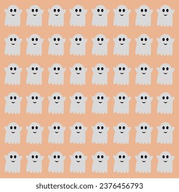 Cute Halloween Ghosts Pattern Texture Background Vector