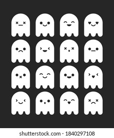 Cute Halloween Ghosts, Vector Collection.