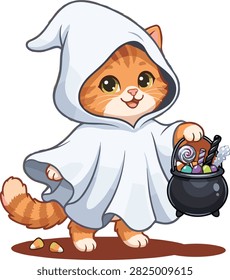 Cute Halloween ginger cat