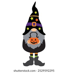 Cute  Halloween  gnome decoration vector cartoon illustration