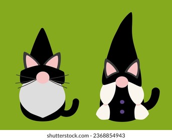 Cute halloween gnome flat style vector illustration