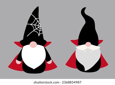 Cute halloween gnome flat style vector illustration
