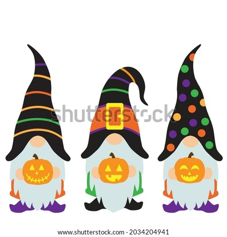 Cute Halloween gnome vector cartoon illustration